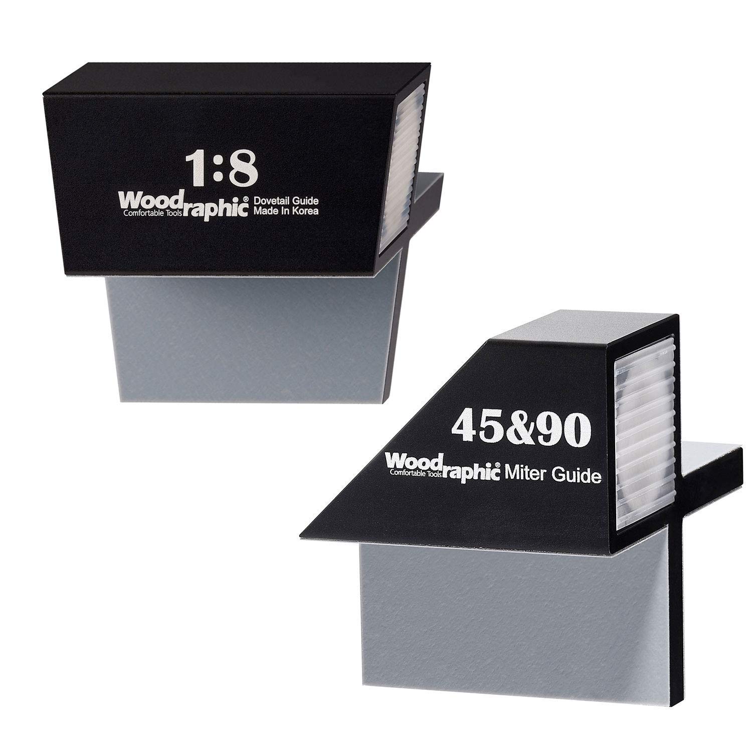 Woodraphic Dovetail Saw Guide Set – 1:8 & 45°/90° Magnetic Layout Tool for Joinery in Hardwood and Framing – CNC Aluminum Precision Marker for Woodworking Projects