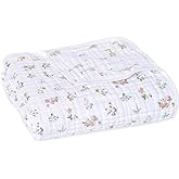 aden + anais Essentials Dream Blanket, Muslin Baby Blankets for Girls & Boys, Ideal Lightweight Newborn Nursery & Crib Blanket, Country Floral