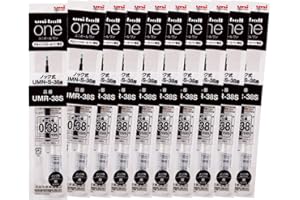 三菱鉛筆 Mitsubishi Pencil Uni-Ball One Gel Ballpoint Pen Refill, 0.38, Black, 10 Pieces, Hako UMR38S.24