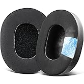 SOULWIT Cooling-Gel Replacement Earpads for Skullcandy Hesh 3/ANC/Evo & Crusher Wireless/ANC/Evo & Venue ANC Over-Ear Headphones, Ear Pads Cushions with Ice Silk Fabric - Black