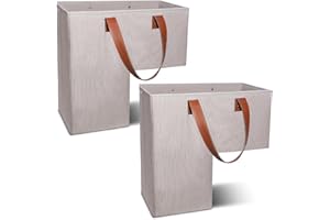 TIDY NICHES Stair Basket For Stairs: Stair Baskets For Carpeted Stairs & Wooden Stairs - Anti-Slip Grip- Foldable Staircase Basket With Handles for Stair (Stairbasket, Beige, 2)