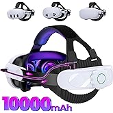 Battery Head Strap Compatible with Oculus Meta Quest 3S/3/2,10000mAh Battery VR Headset Strap Enhanced Support and Comfort, Adjustable Elite Strap Replacement- MV1001