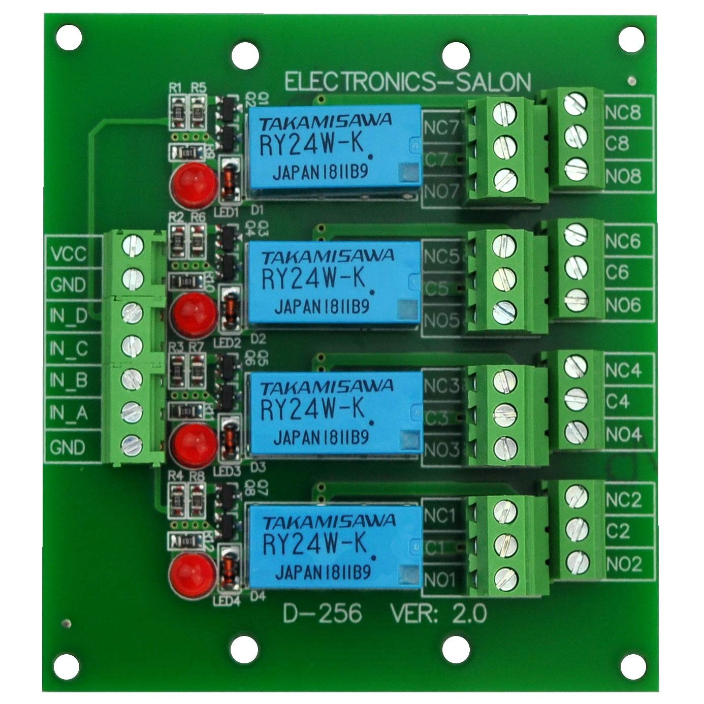 Electronics-Salon 4 DPDT Signal Relay Module