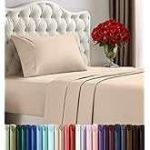 Utopia Bedding Twin XL Sheet Set – 3 Piece Bed Sheets for Twin XL Size Bed, Soft and Breathable Microfiber, Includes 1 Fitted Sheet, 1 Flat Sheet and 1 Pillowcase (Beige)