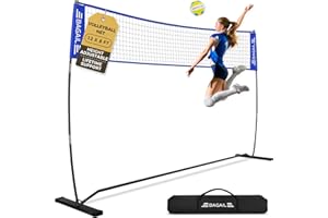 BAGAIL Volleyball Net, 12ft/20ft Portable Volleyball Net for Backyard - Adjustable Height, Heavy-Duty Frame, Freestanding Design - Portable Outdoor/Indoor Volleyball Set with Carry Bag