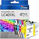 Fooylen 4-Pack Compatible LC401XL LC401 XL Ink Cartridges Replacement Compatible for Brother LC401XL LC-401 XL Ink Cartridges