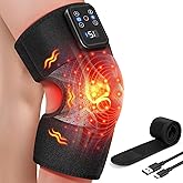 Red Light Therapy Knee Wrap with Vibration Massage, Cordless Knee Massager with Heat and Vibration for Pain Relief, Gifts for Women Men, Brace for Knee/Joint/Elbow/Shoulder Pain Relief