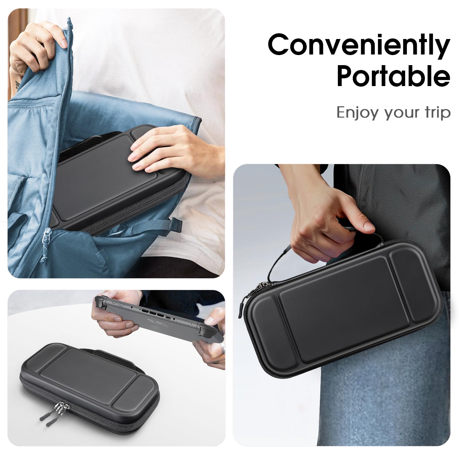 FINTIE Tasche für Nintendo Switch 2(2025) - Tragetasche Aufbewahrungstasche Hülle Case mit Spielkartenhaltern und Innentasche für Nintendo Switch 2 Konsole und Zubehör, Schwarz 8