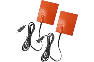 CCHRN 2PCS Car Engine Heater Pad, 4"×5" Silicone Oil Pan Heater Pad with 194°F Thermal Protector, 120V 150W Self-Adhesive Eng