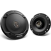 Kenwood KFC-1666R Road Series Car Speakers (Pair) - 6.5" 2-Way Car Coaxial Speakers, 300W, 4-Ohm Impedance, Cloth Woofer &amp; Balanced Dome Tweeter, Heavy Duty Magnet Design