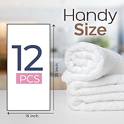Hotel Quality White Cotton Hand Towels for Bathroom