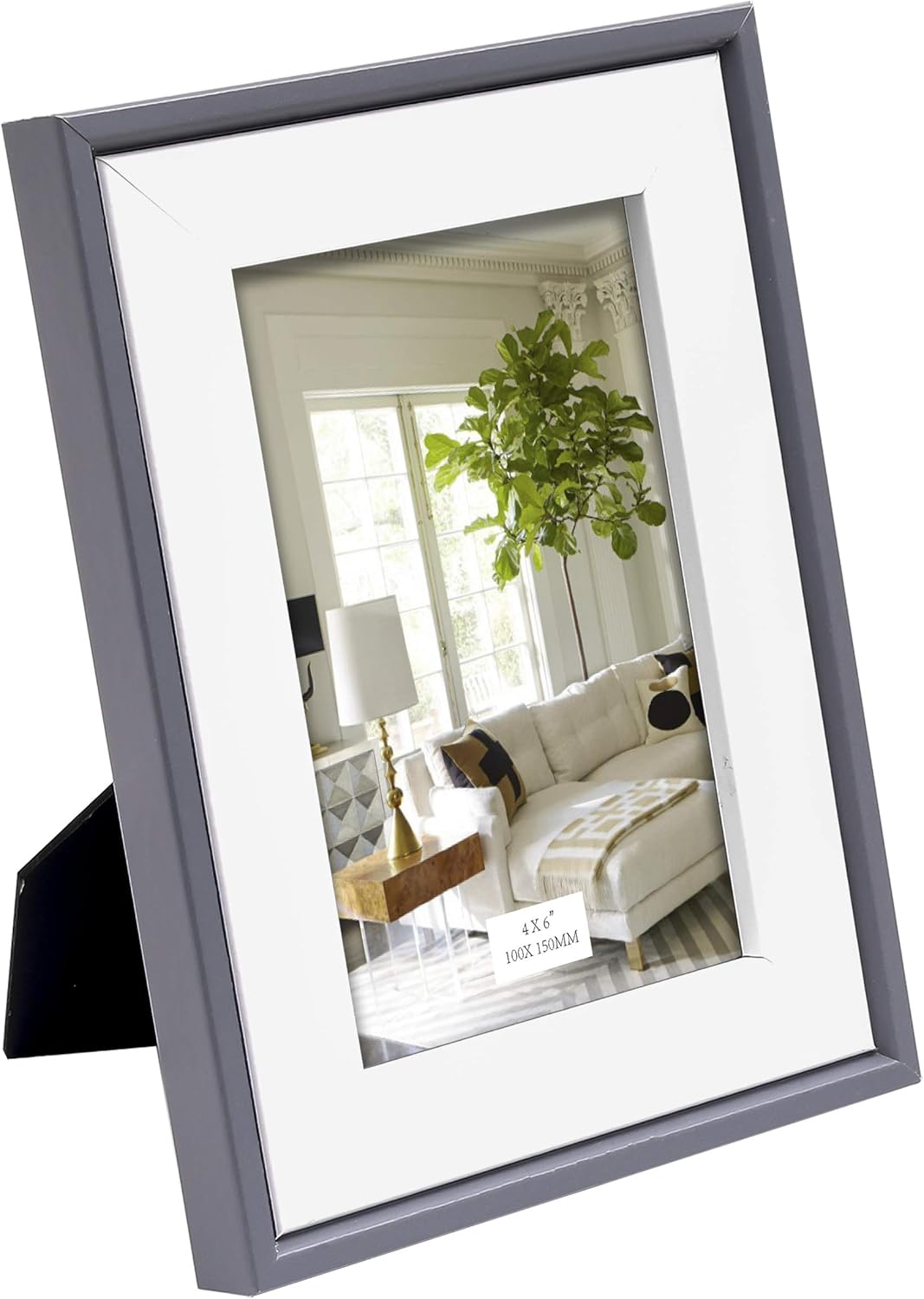 Frames Home & Garden Madeline Black Wood Picture Frames with Warm White/Black Mats and Clear
