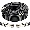 MOOKEERF RG11 Coaxial Cable 100ft,Low Loss 14AWG RG11 Coax Cable 75ohm with F Type Connector High Definition for CATV,Satellite Dish,VHF/UHF,Radio,TV Antennas