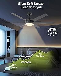 Vaczon 60 Inch Large Ceiling Fans with Lights and