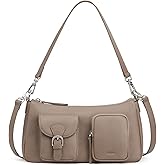 S-ZONE Leather Shoulder Bag for Women Convertible Crossbody Bags Hobo Purse Handbags with 2 Removable Straps