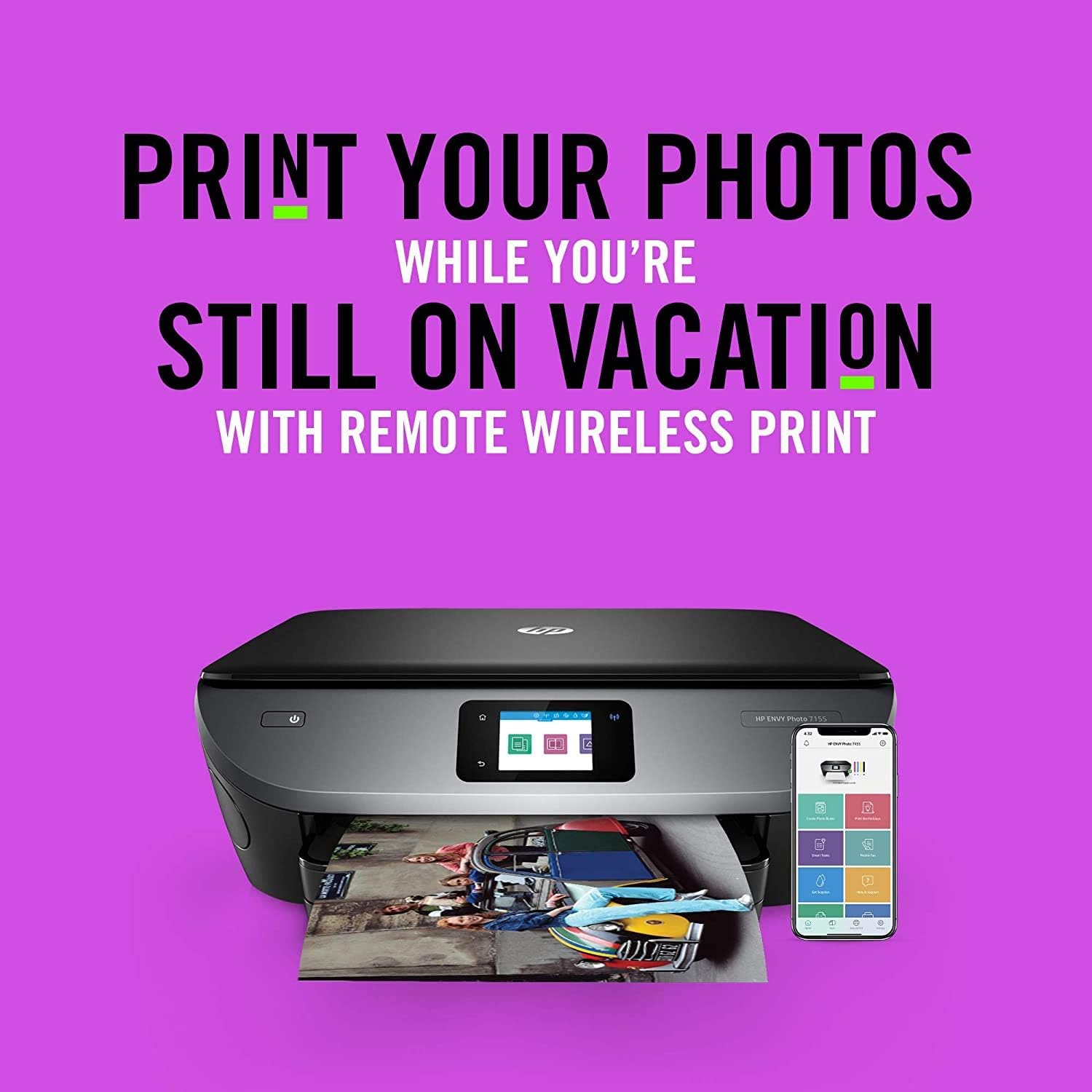 HP Envy Photo 7155 All in One Photo Printer with Wireless Printing, HP Instant Ink or  Dash Replenishment Ready (K7G93A): Electronics