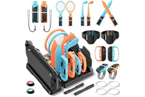 Switch 2 Sports Accessories Bundle with Organizer Dock Station, Storage and Organizer for Switch Sports Games, Family Sport A