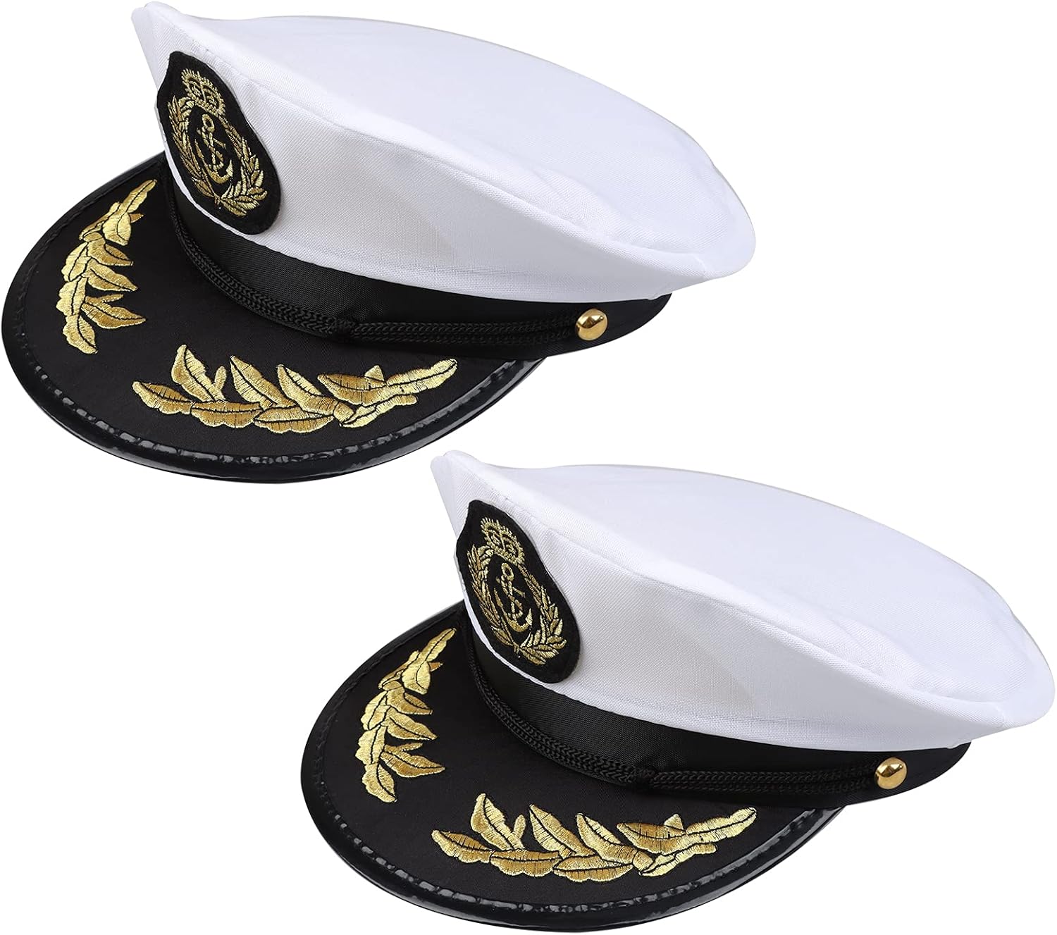 Captain Hats Adjustable White Yacht Navy Sailor Hats Family Cruise Accessory for Men Women and