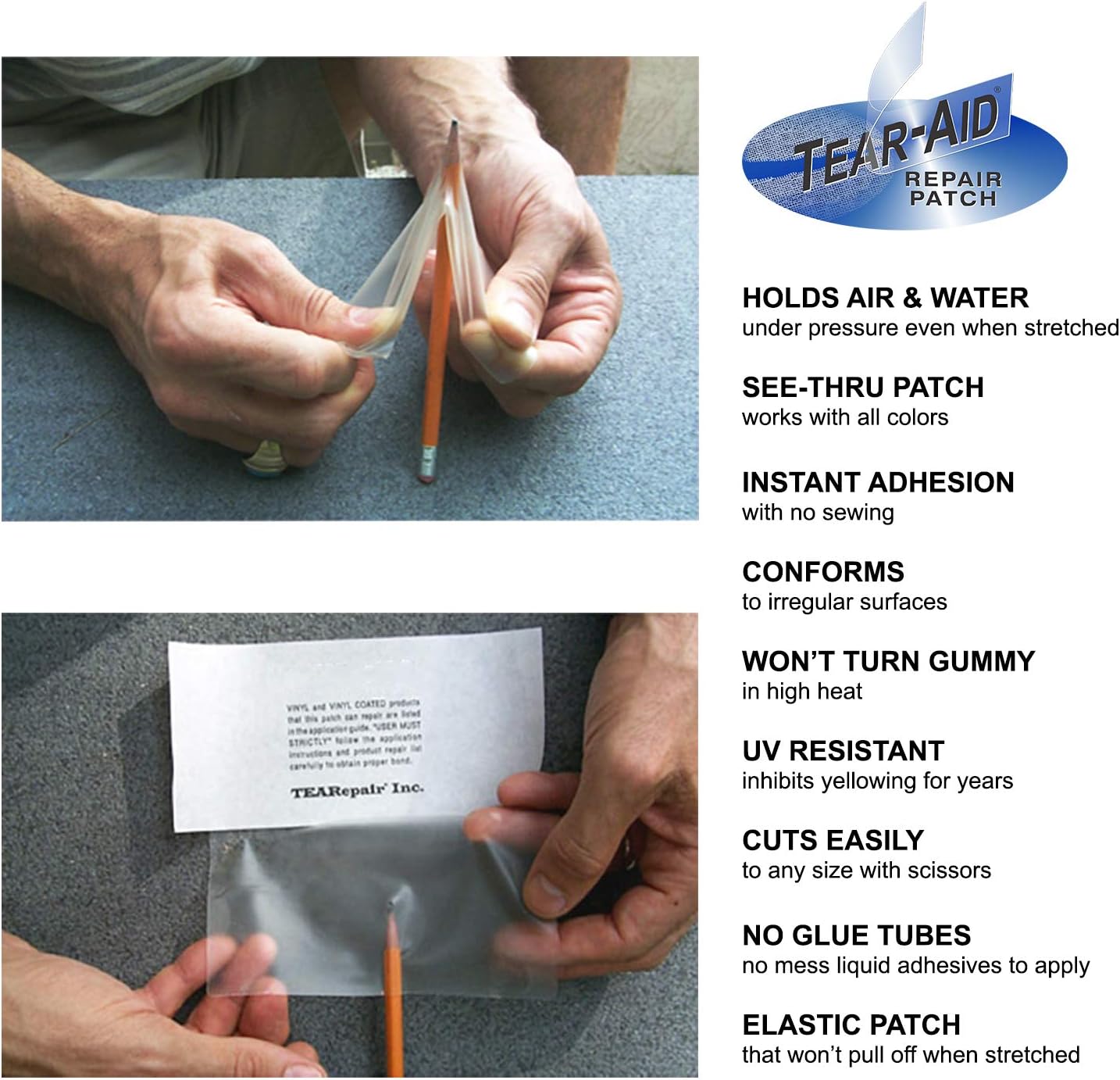 TEAR-AID Vinyl Inflatable Repair Kit, Yellow Box Type B, Single: Sports & Outdoors