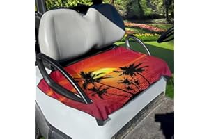 Horeset Palm Tree Orange Sunset Golf Cart Seat Cover,Heavy Duty Golf Cart Seat Blanket,51'' x 31'' Club Car Golf Cart Seat To