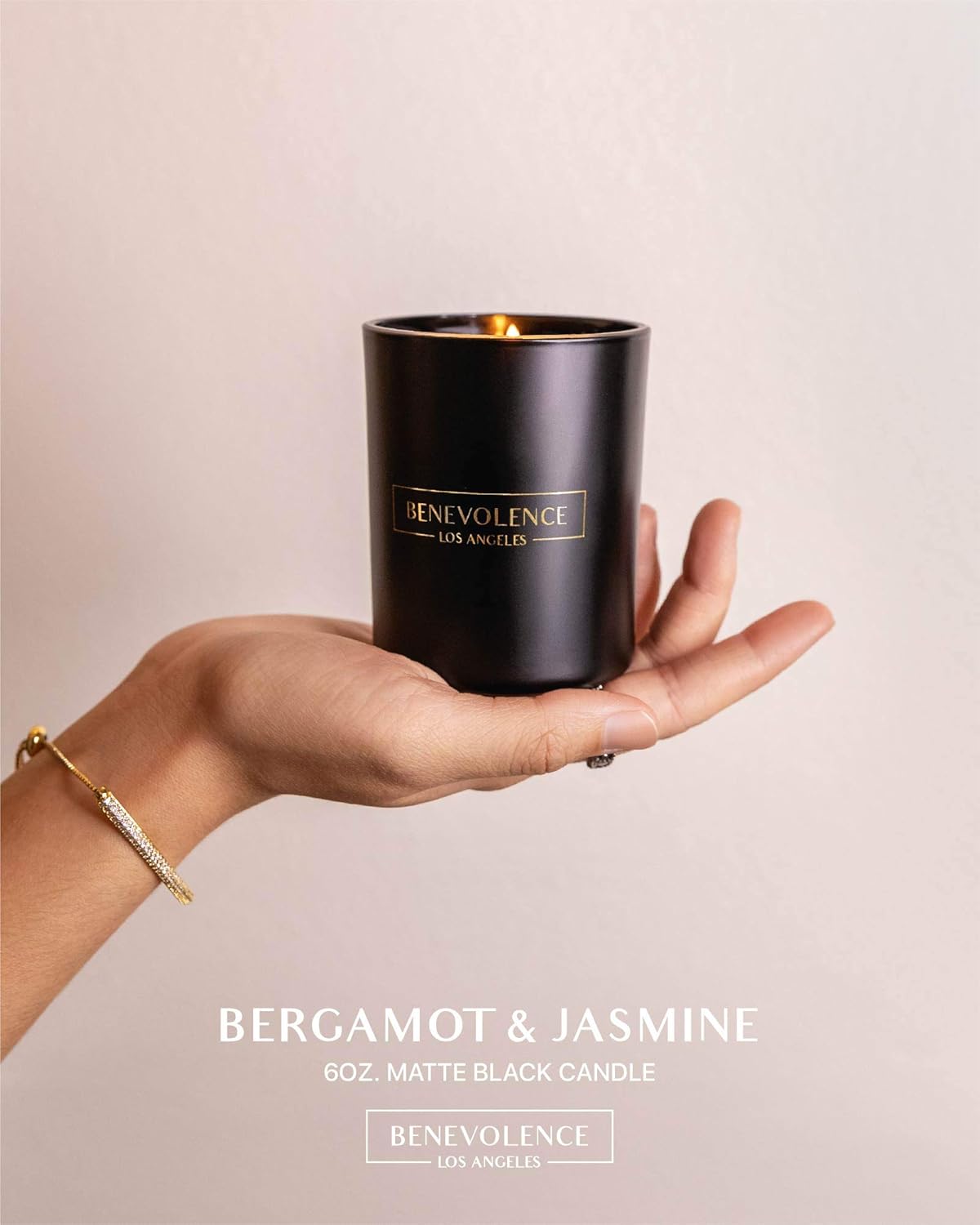 Premium Bergamot & Jasmine Candle | Highly Scented Candles for Home | 6 oz 35 Hour Burn, Spring Candles, All Natural Soy Candles | Aromatherapy Bergamot Candles with Matte Black Glass Gift Box: Home & Kitchen