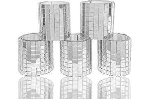 Yeehlmer Glass Mirror Disco Tiles 2400Pcs, 5 x 5 mm Self-Adhesive Mirror Tiles for Craft Decoration Disco Ball, Mini Mosaic Tiles for Party Decor DIY (Silver)