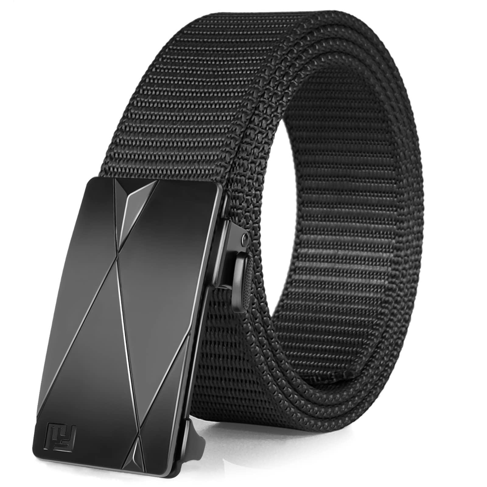 Photo 1 of FAIRWIN Men's Ratchet Web Belt,1.25 inch Nylon Automatic Buckle Belt,No Holes Invisible Belt for Men