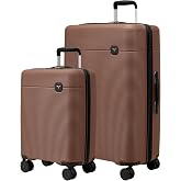 Tesport Aria 2 Piece Luggage Set (20" Carry-on / 28" Checked Luggage) Lightweight Hardside Suitcase with 360&deg; Spinner Wheels, TSA Lock, Scratch-Resistant(Mocha Brown)