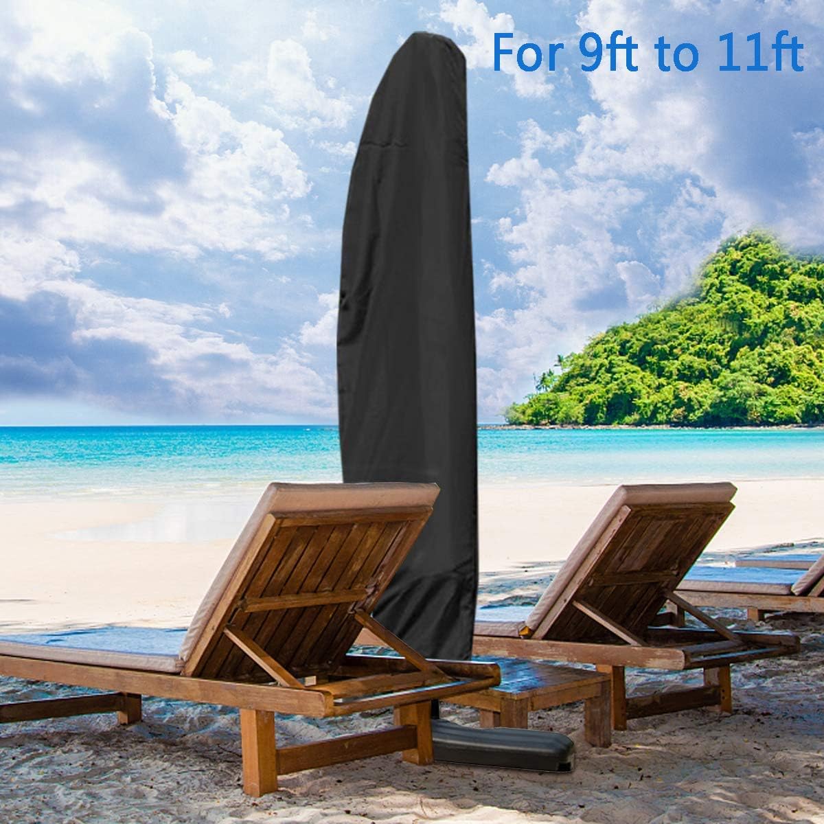 UPODA Patio Umbrella Cover, Waterproof Outdoor Umbrellas Cover Anti-UV Proof of Rain Wind Dust Umbrella Cover for 9ft to 11ft Outdoor Umbrellas with Zipper: Kitchen & Dining