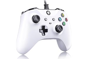 YUYIU 【Upgraded Wired Controller for Xbox Series X|S, Xbox One, Windows 10 and above, PC Controller with 3.5 mm Audio Jack (White)