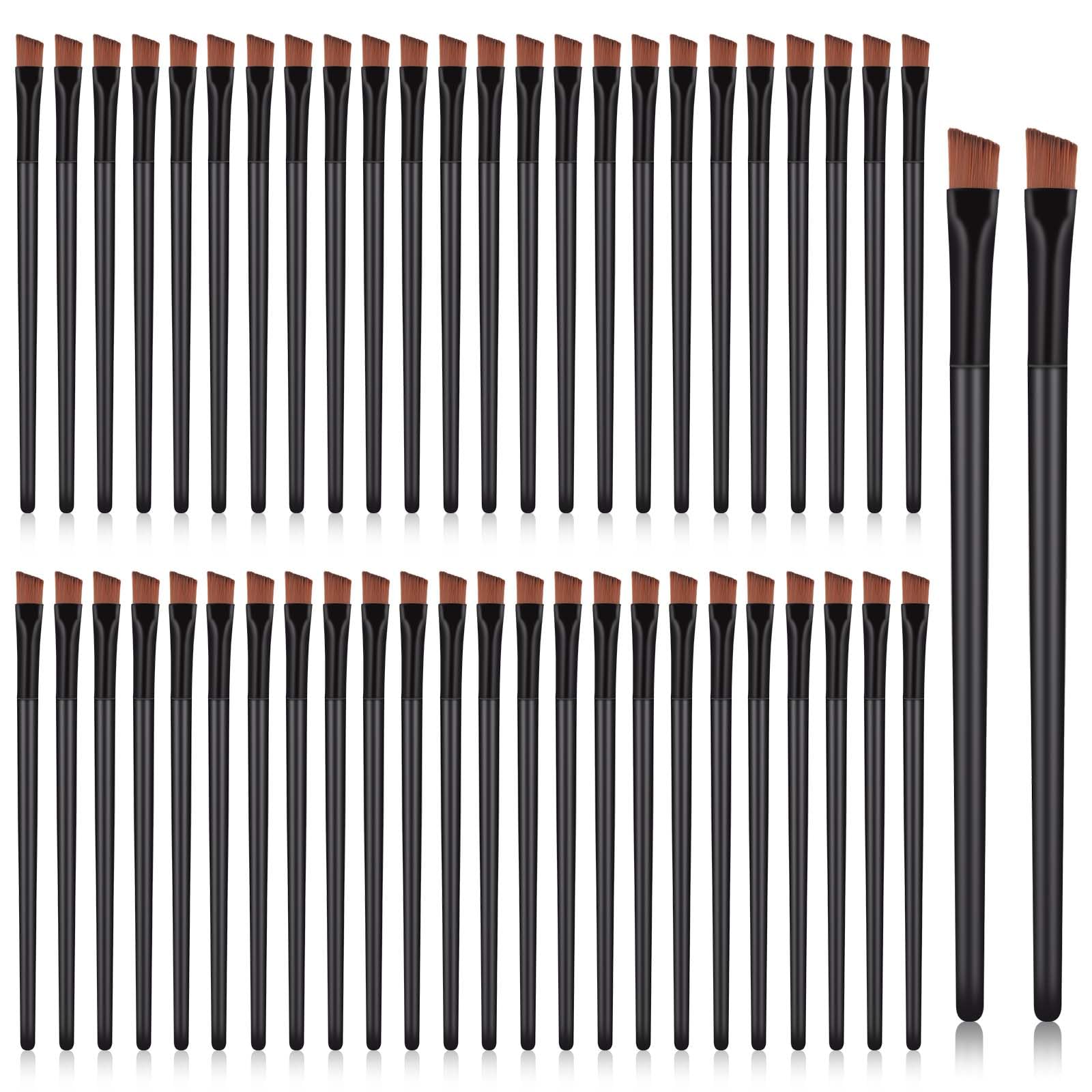 50 Pieces Angled Eyebrow Brushes Eyebrow Tint Brush Flat Tapered Eyebrow Concealer Brush Eye Shadow Applicator Sticks Eye Makeup Brushes