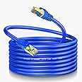 LEKVKM Cat8 Ethernet Cable 6Ft S/FTP Outdoor&Indoor Heavy Duty High Speed Cat8 LAN Network Cable Round 40Gbps 2000Mhz Blue