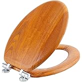 Angel Shield Wood Toilet Seat Elongated with Soft Close,Easy Clean,Quick-Release Hinges(Elongated,Wood)