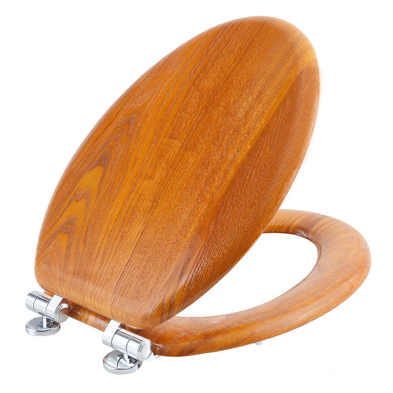 Photo 1 of Angel Shield Wood Toilet Seat Elongated with Soft Close,Easy Clean,Quick-Release Hinges(Elongated,Wood)