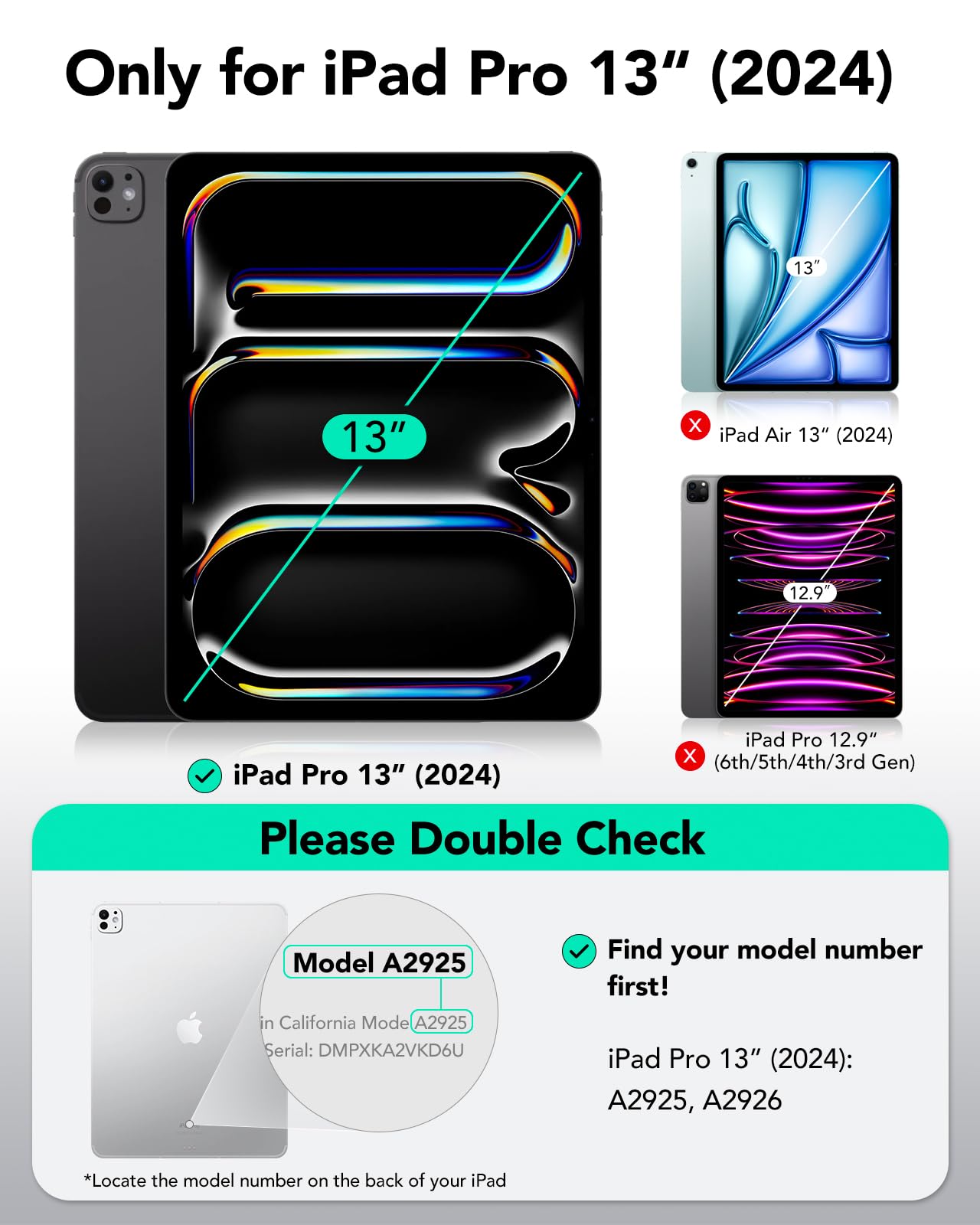 ESR for iPad Pro 13 Inch Case (M5/M4) 2025/2024, Rotating Case with Removable Magnetic Cover, Adjustable Portrait/Landscape Stand, 9 Standing Angles, Shift Series, Black