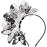 Coucoland Butterfly Headband for Women - Fascinator Monarch Plastic Butterfly Tea Party Kentucky Halloween Costume Headpiece