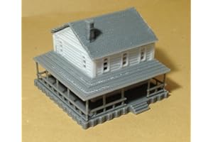 Outland Models Train Railway Layout Country 2-Story House White N Scale 1:160