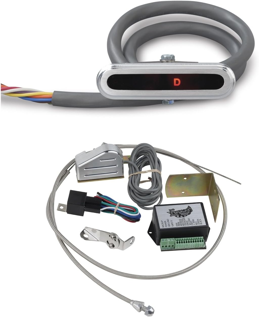 Lokar CIND-1717 Aluminum Horizontal Cable Operated LED Dash Indicator Kit for 700-R4/4L60 Transmission, Multi