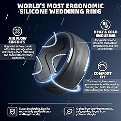 Egnaro Men's Silicone Rings 10mm Wide 2.5mm