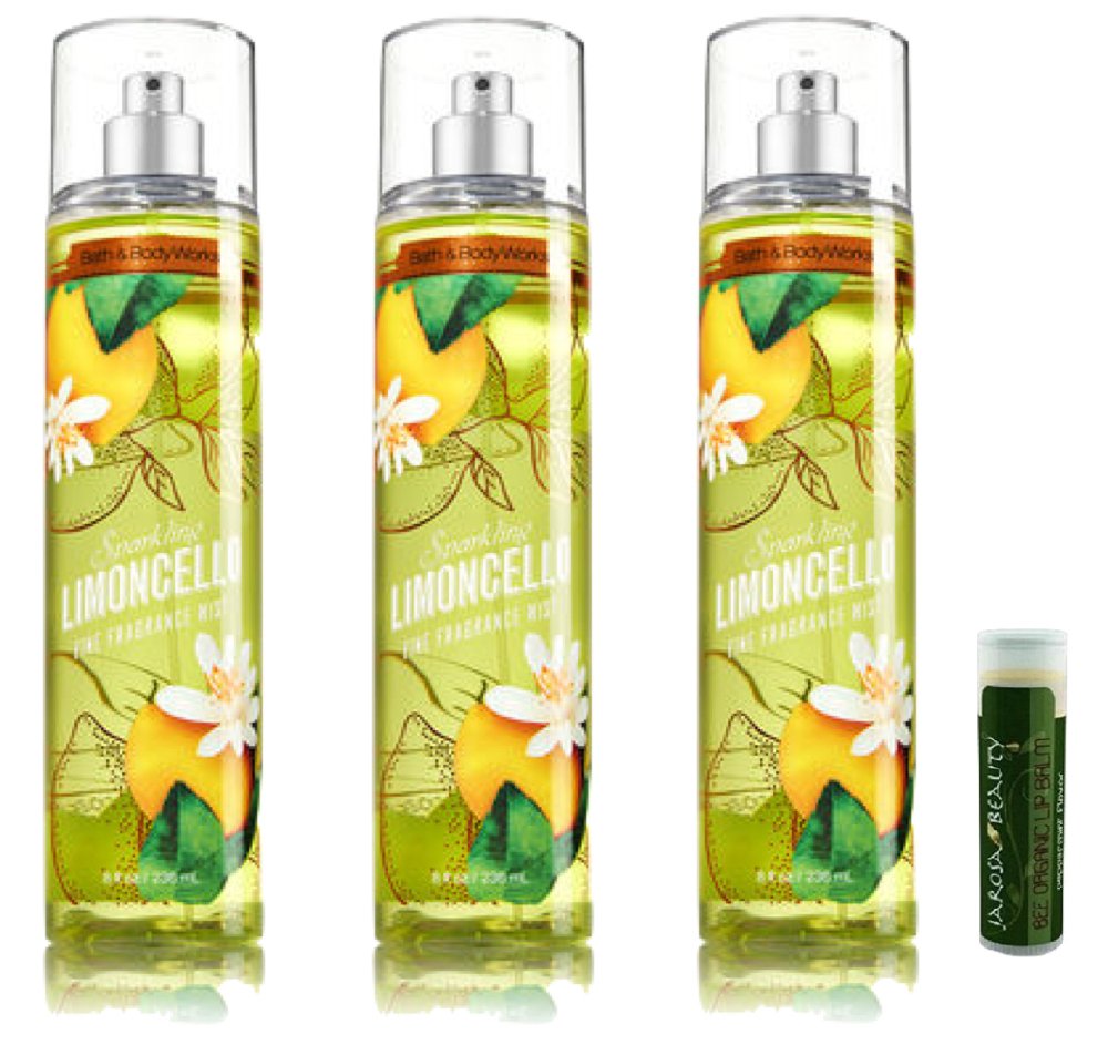 Sparkling Limoncello Bath Body Works Mist Pack Of 3 With A Jarosa Bee Organic Peppermint Lip Balm By Jarosa Gifts