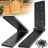 Heavy Duty Hinges 270 Degree Folding Gate Hinge Outdoor Doors Black 2PCS | Heavy Duty Double Layer Design; 270&deg; Folding Rotation; Durable Black Iron Hinge; Ideal for Gates, Fences, Barn Doors