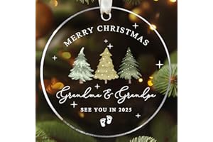 KATLADIZ Grandparents Gifts - First Time Grandparents Gifts - Grandma Gifts, Grandpa Gifts - Baby Announcement, Pregnancy Announcement Ornament for New Grandma - Acrylic Grandpa Grandma to Be Ornament 2025