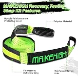 MAIKEHIGH Tow Rope 5M x 5cm 10 Ton Off-Road Recovery Straps Set view 5