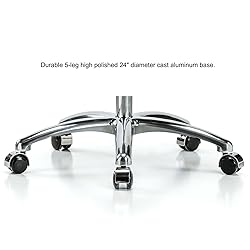 Perch Chrome Rolling Lab Chair with Adjustable Back
