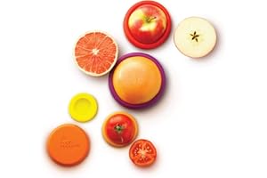 Food Huggers 5pc Reusable Silicone Food Savers | BPA Free & Dishwasher Safe | Fruit & Vegetable Produce Storage for Onion, Tomato, Lemon, Banana, Cans & More | Round, Autumn Harvest