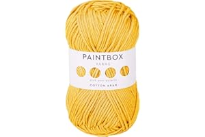 Paintbox Yarns 100% Cotton Aran Yarn 1.76oz (50g), 93 Yards (85m) - Buttercup Yellow Worsted Wool for Crochet or Knitting - Soft, Lightweight for Clothes