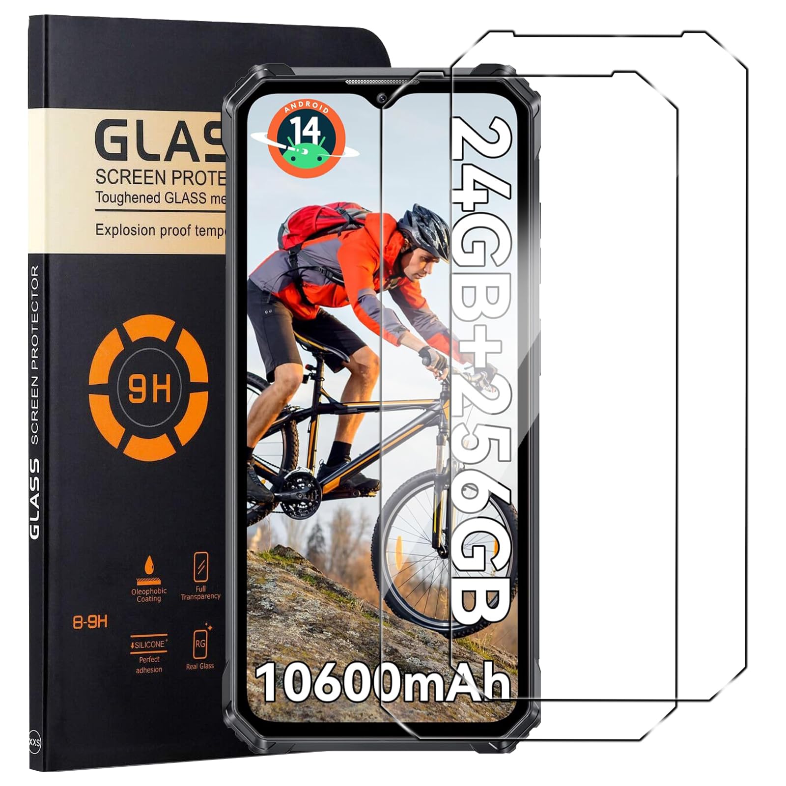 KUSINHOKA Screen Protector for OUKITEL G1,[2 Pack] 99.99% HD Full Coverage Easy Installation Round Edge Scratch Resistant Bubble Free,9H Hardness Premium Quality Tempered Glass Film,Transparent