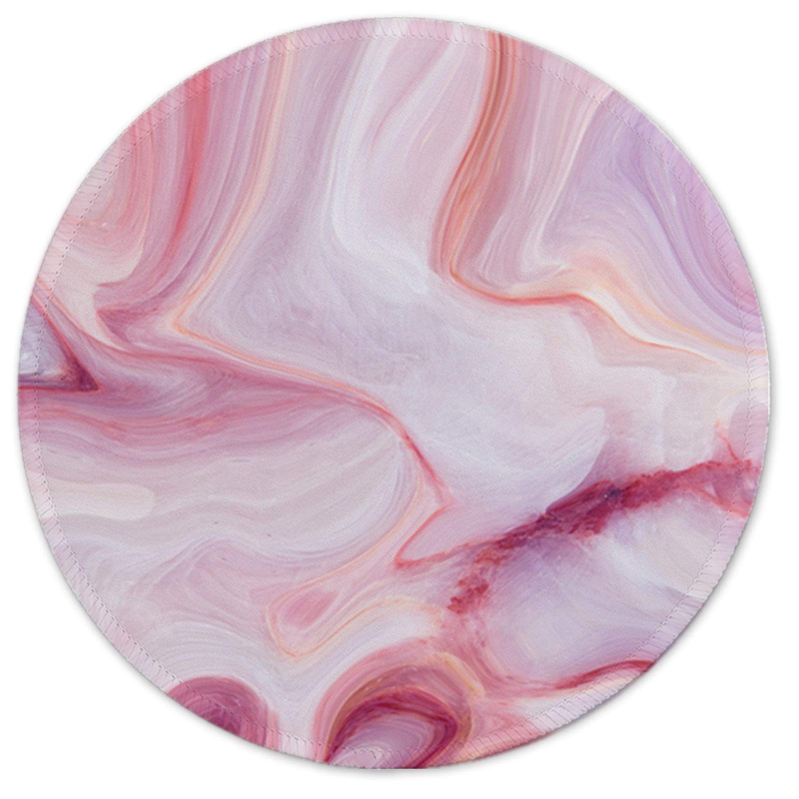 NNAKAPAKA Mouse Pad,Anti Slip Rubber Round Mousepads Desktop Notebook Mouse Mat for Working and Gaming (Mauve Marble)