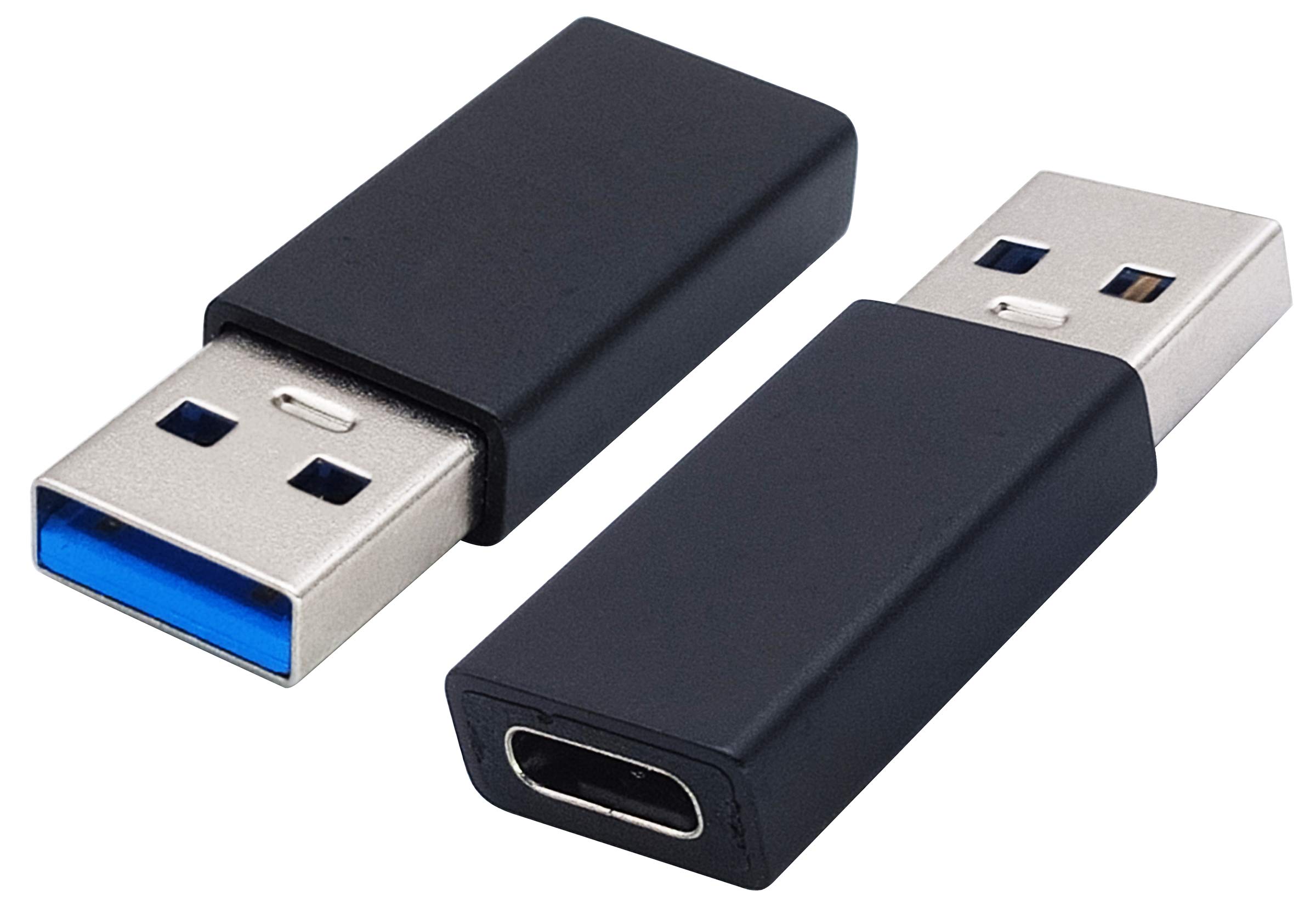 AAOTOKK Type C to USB A Adapter USB Type C Female to USB Male OTG Adapter for Laptops, Power Banks and More USB A Ports Devices, Support Data Sync and Charging (2 Packs-Black F/M)