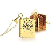 FORTUVA For Daughter - My Incredible Book Necklace, To My Daughter from Mom and Dad Necklace, Adjustable Book Pendant with 6 Pages Engraved Messages, Gifts for Daughter & Granddaughter